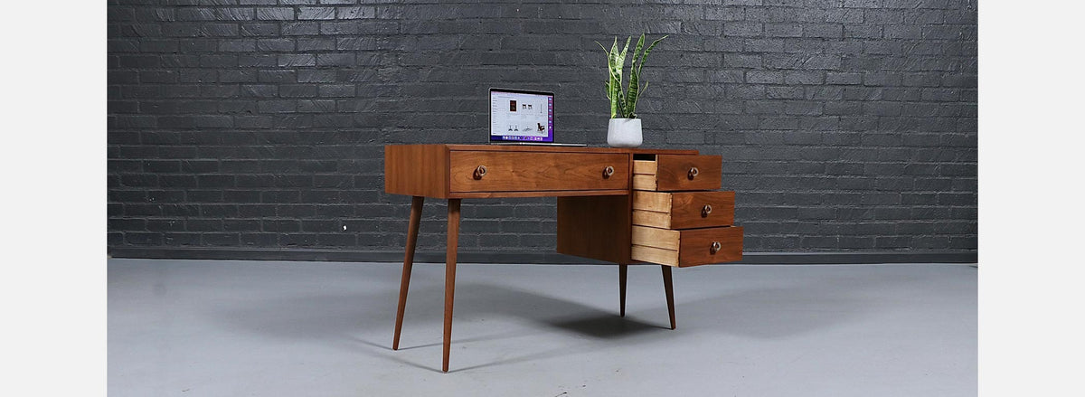 Greta M. Grossman Walnut Writing Desk for Glenn of California