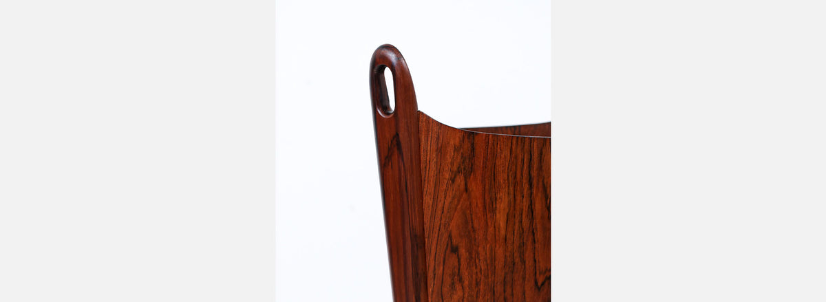 Norwegian Modern Rosewood Waste Basket by Einar Barnes