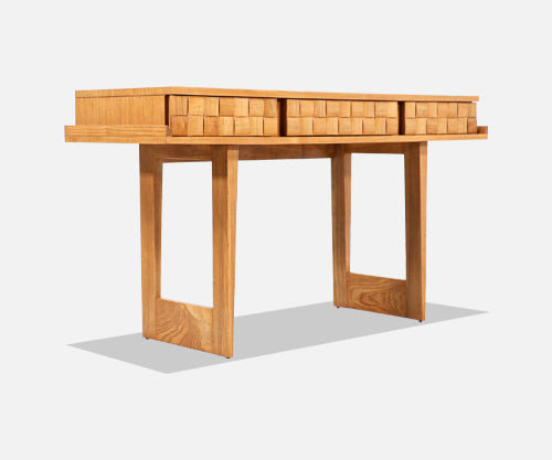 Paul Laszlo "Basket Weave" Desk / Console Table for Brown Saltman