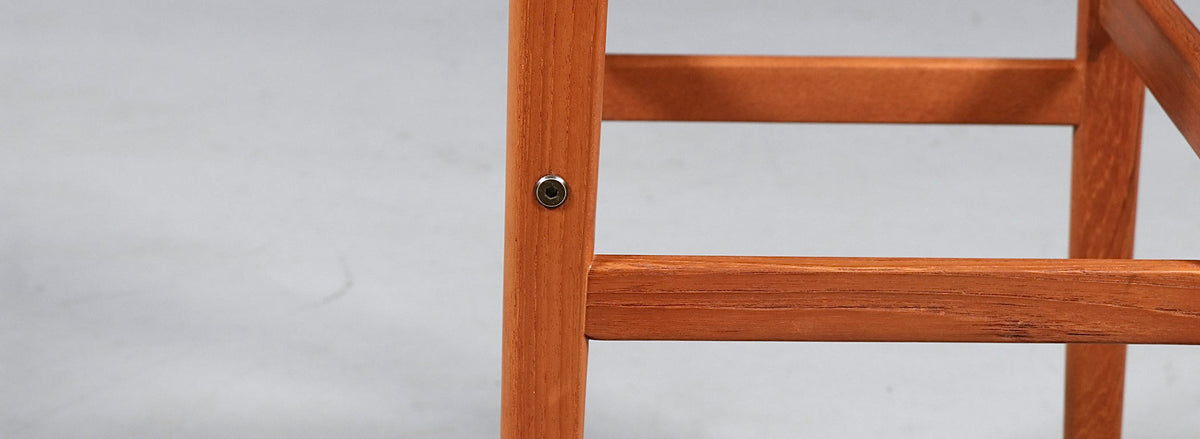 Danish Modern Teak & Leather Bar Stools by Korup Stolefabrik