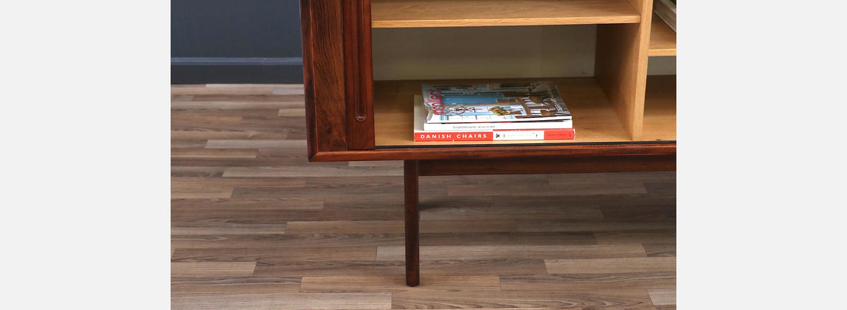 Danish Modern Rosewood Tambour-Doors Credenza by Georg Petersens