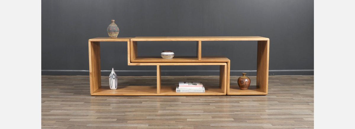 Mid-Century Modern Modular Oak Bookshelves System