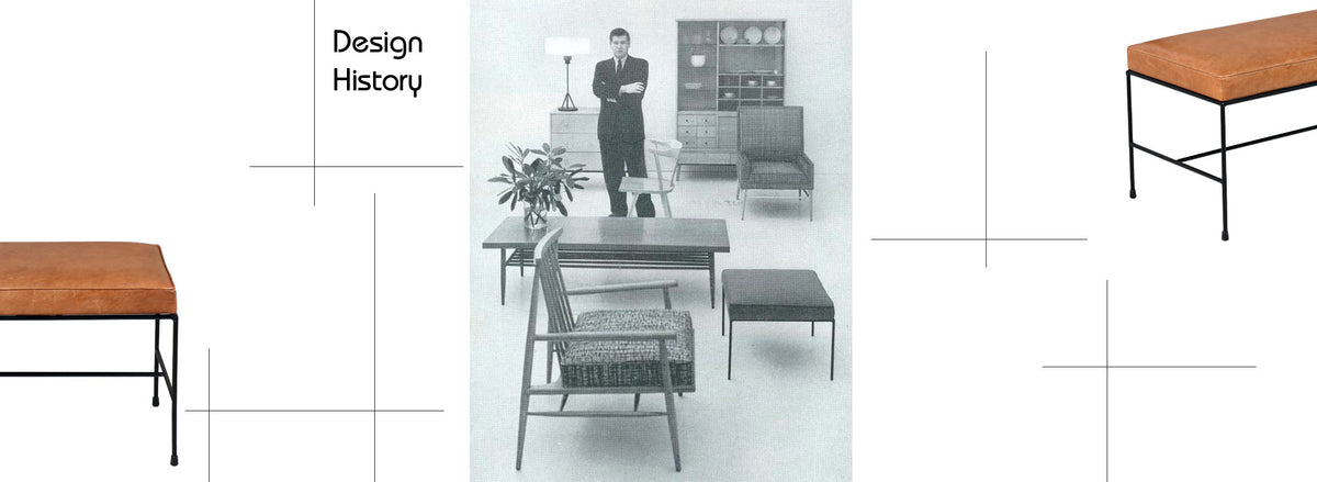 Paul McCobb "Planner Group" Leather & Iron Bench for Winchendon Furniture