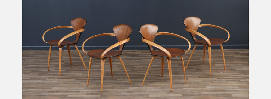 Set of 4 "Pretzel" Armchairs by Norman Cherner for Plycraft
