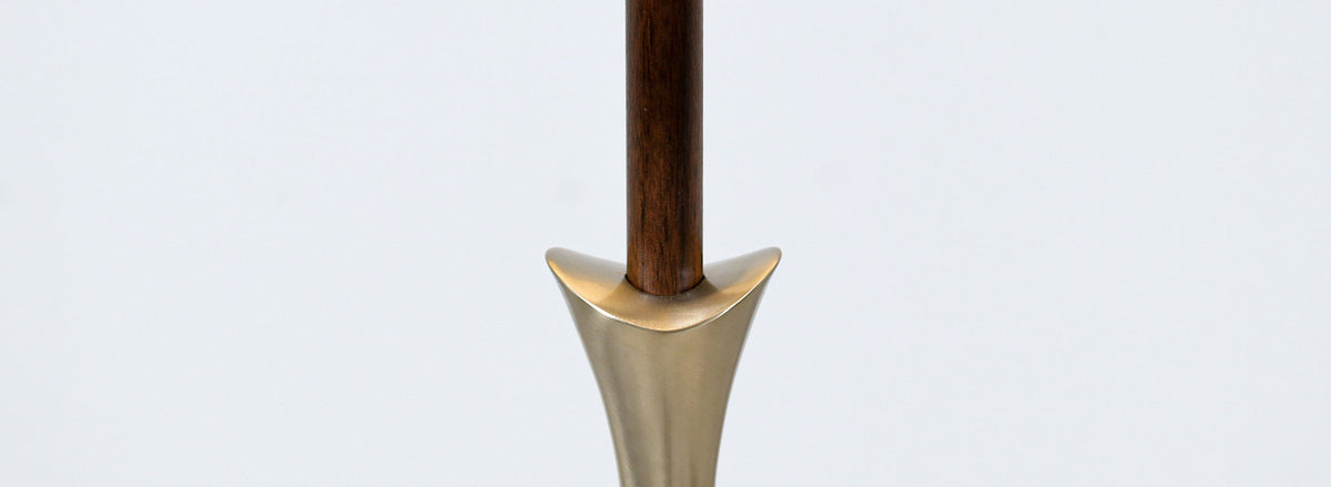 Mid-Century Modern Sculpted Brass Table Lamp by Laurel