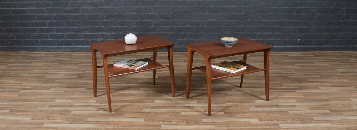 John Van Koert “Profile” Two-Tier Side Tables for Drexel