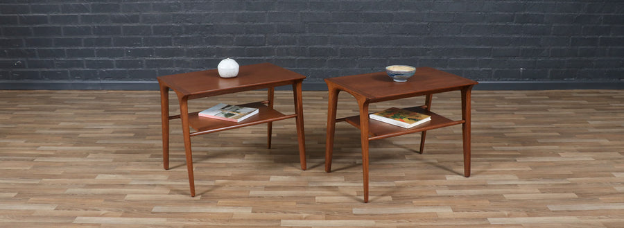 John Van Koert “Profile” Two-Tier Side Tables for Drexel