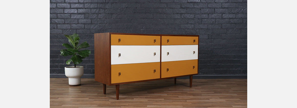 Glenn of California Multi-Color Lacquered & Walnut Dresser