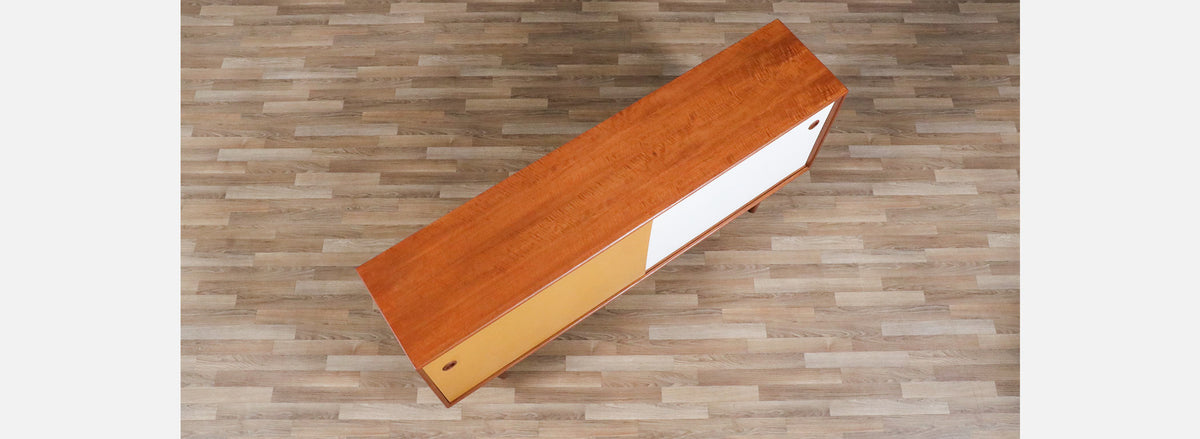 Danish Modern Teak & Two-Tone Lacquered Credenza
