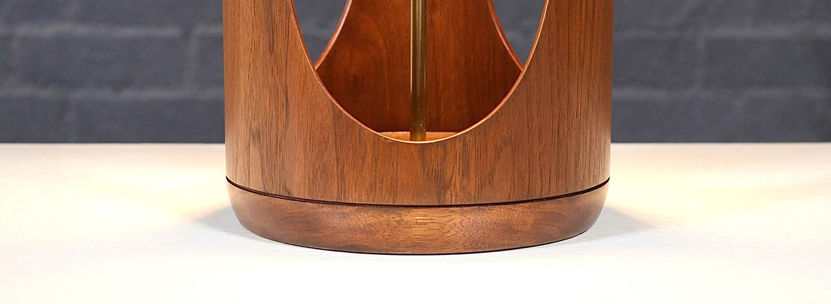 Arthur Jacobs Korina Wood Cylinder Table Lamp for Modeline of California