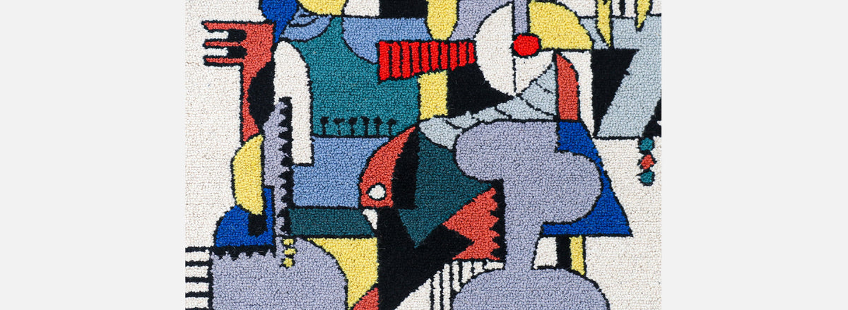 Mid-Century Modernist Picasso Cubist Style Wall Hanging Tapestry Art