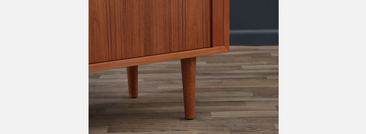 Carlo Jensen Teak Tambour-Door Cabinet for Hundevad Co.