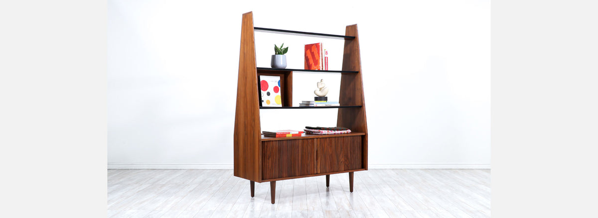 Merton L. Gershun Pyramid Bookshelf with Tambour-Doors for Dillingham