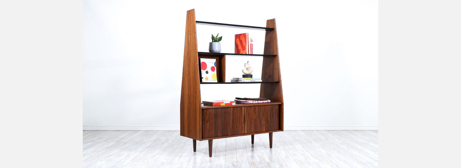 Merton L. Gershun Pyramid Bookshelf with Tambour-Doors for Dillingham