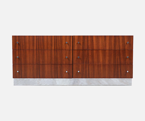 Milo Baughman Rosewood & Chrome Dresser for Thayer Coggin
