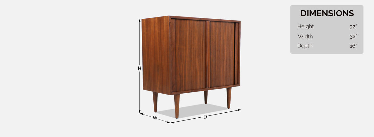 Mid-Century Modern Tambour-Door Cabinet