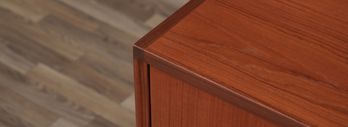 Mid-Century Danish Modern Teak Credenza w/ Sliding Doors