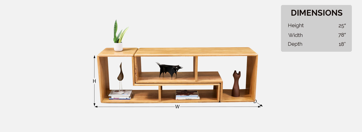 Mid-Century Modern Modular Oak Bookshelves 