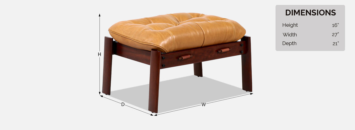 Percival Lafer MP-41 Series Brazilian Leather Stool