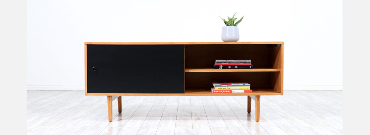 Paul McCobb "Planner Group" Credenza with Black Doors for Winchendon Furniture Co.