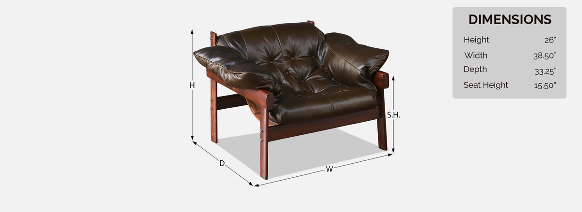 Percival Lafer MP-41 Series Dark Olive Green Leather Lounge Chairs