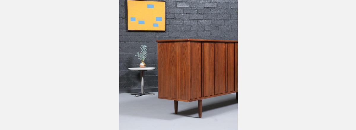Mid-Century Californian Modern Tambour-Door Credenza by Barzilay