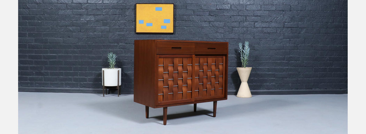 Edward J. Wormley Woven Front Cabinet for Dunbar