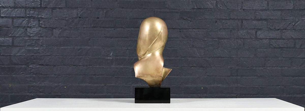 Vintage Modernist Brancusi-Inspired Bust Sculpture