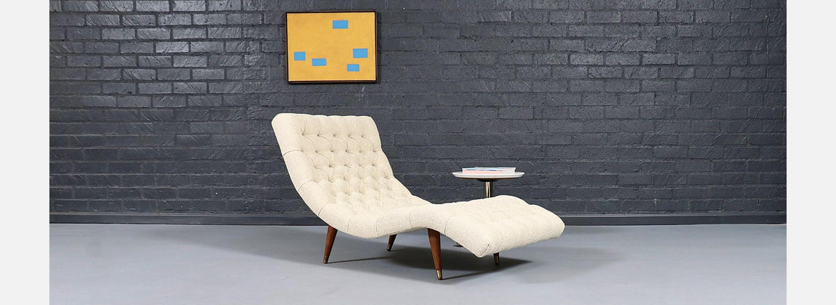 Adrian Pearsall Diamond Button-Tufted Chaise Lounge for Craft Associates