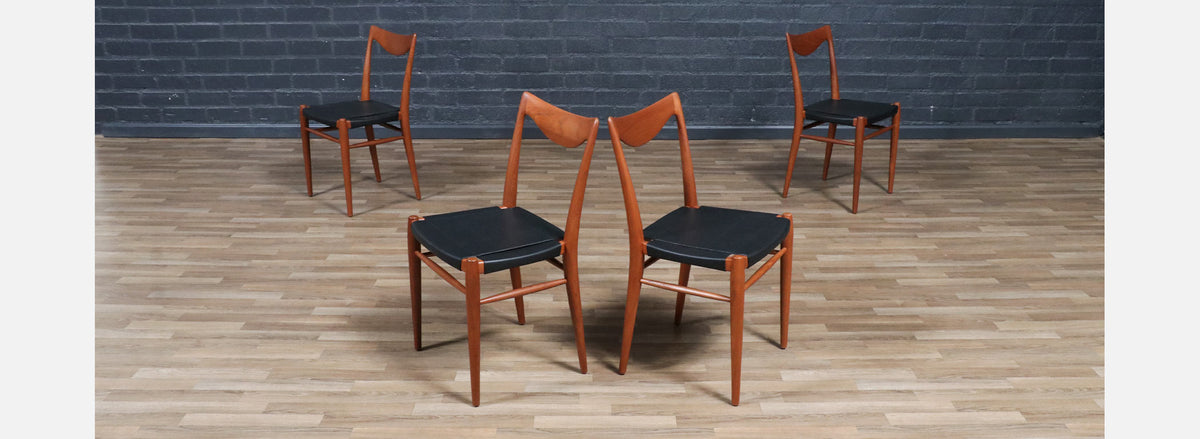 Rolf Rastad & Adolf Relling “Bambi” Teak & Leather Dining Chairs