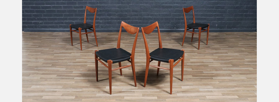 Rolf Rastad & Adolf Relling “Bambi” Teak & Leather Dining Chairs