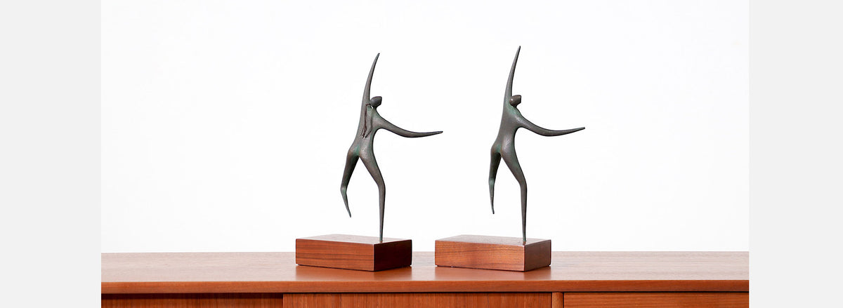 Mid-Century Modern Dancing Abstract Bronze Figures by Curtis Jere 