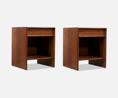 T.H. Robsjohn-Gibbings Walnut Night Stands for Widdicomb