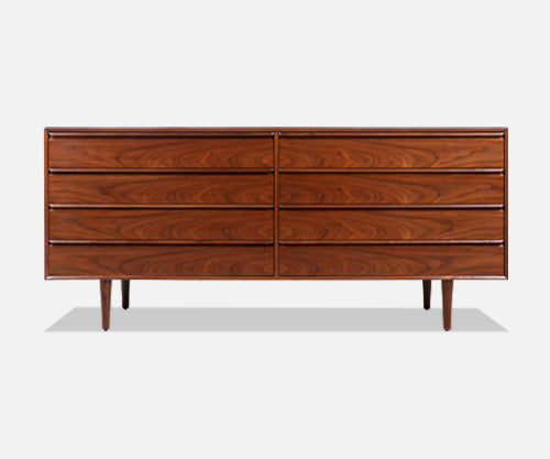 Mid-Century Modern 8-Drawer Walnut Dresser by Westnofa