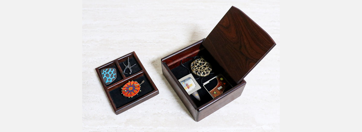 Mid-Century Modern Studio Craft Rosewood Jewelry Box