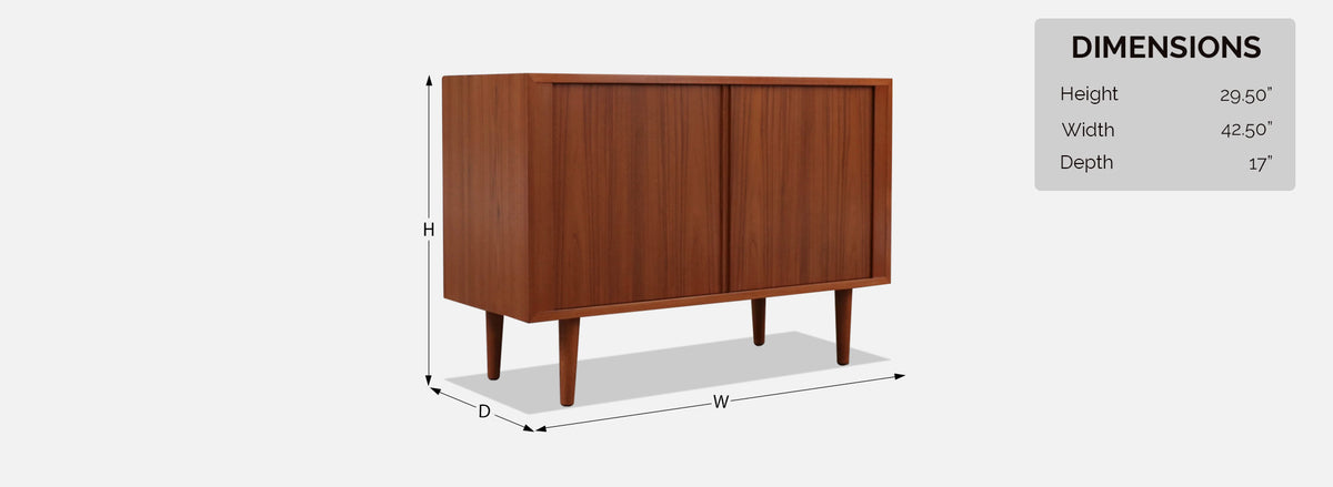 Carlo Jensen Teak Tambour-Door Cabinet for Hundevad Co.