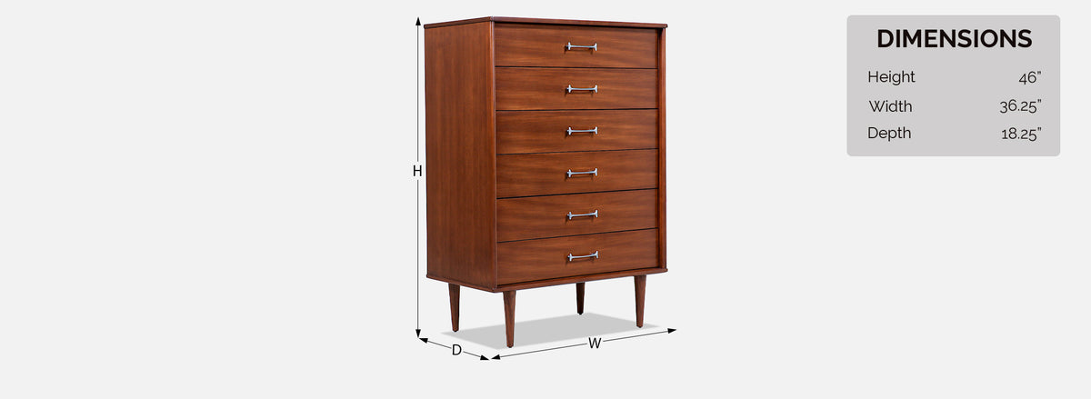 Milo Baughman Chest of Drawers with Chrome Handles for Drexel