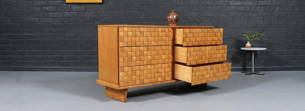 California Modernist "Basket Weave" Dresser by Paul Laszlo
