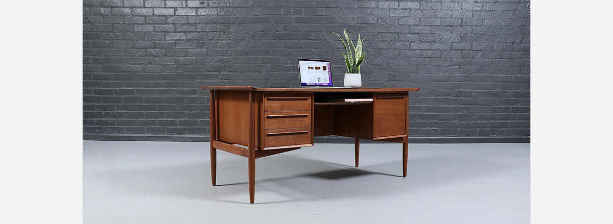 Svend A. Madsen Executive Walnut Desk w/ Bookcase for H.P. Hansen