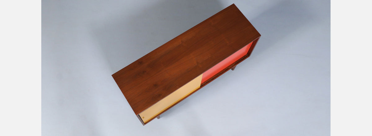 Custom Made Multi-Color Lacquered Credenza by Danish Modern LA