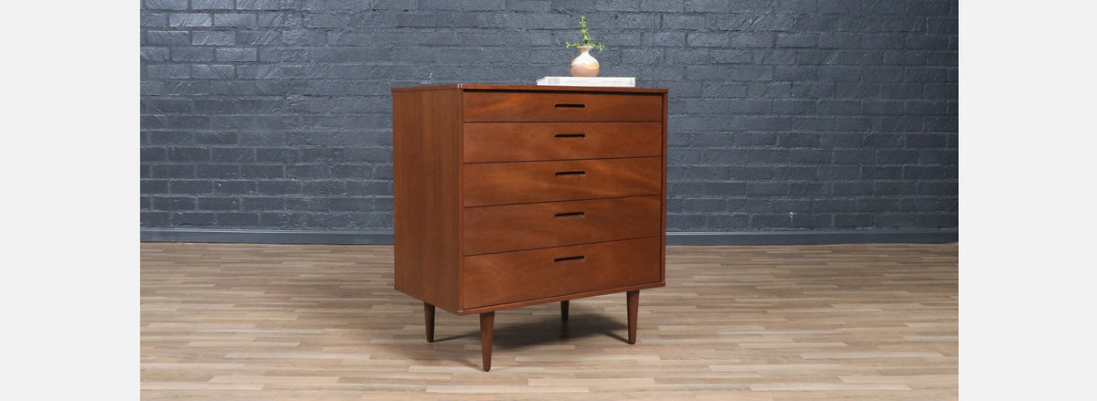 Edward J. Wormley Mahogany 5-Drawers Dresser for Dunbar