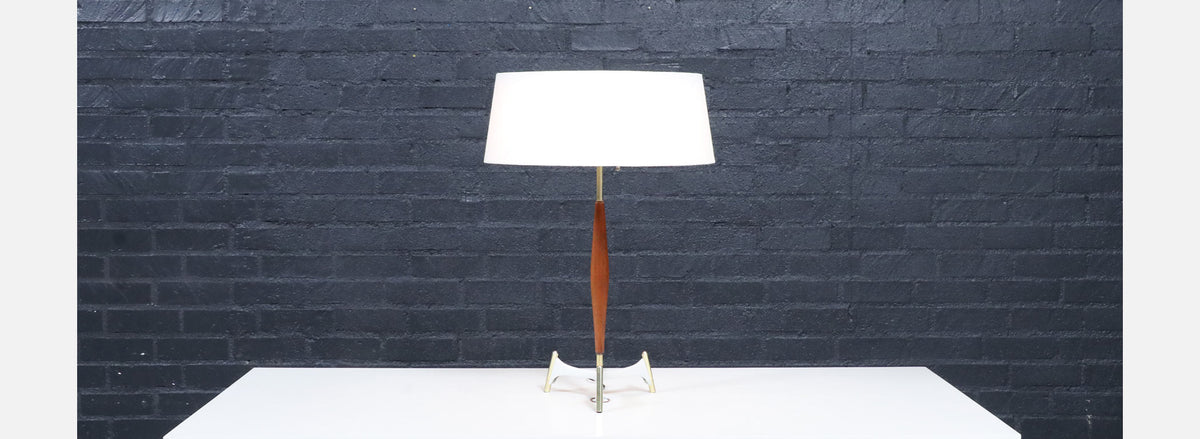 Gerald Thurston Sculpted Tripod Table Lamp for Lightolier