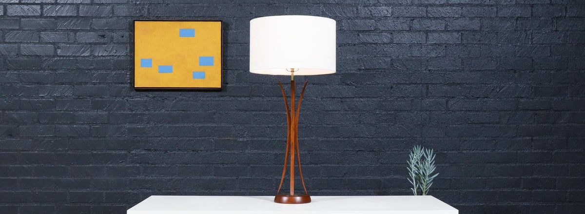 Mid-Century Modern Sculpted Table Lamp by Roller Lamp Co.