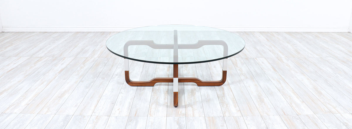 Mid-Century Modern Sculpted Walnut Coffee Table by Brown Saltman