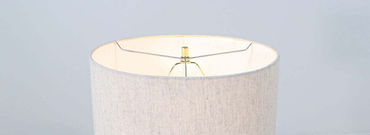Mid-Century Modern Sculpted Wood & Brass Table Lamps by Light House Co.