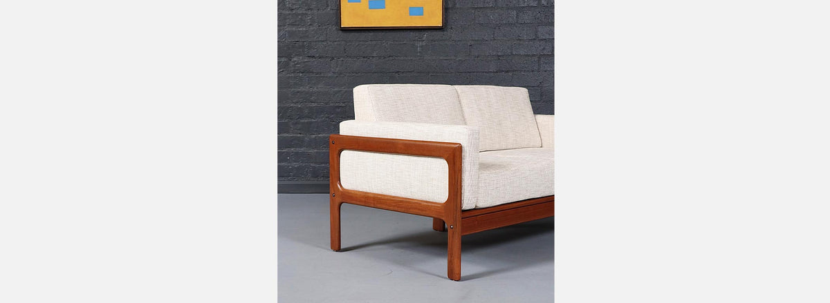 H.W. Klein Teak & Tweed Love Seat Sofa for Komfort