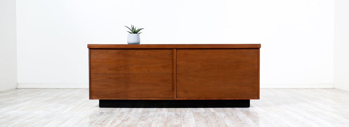 Glenn of California Tambour-Door Credenza with Black Formica Top