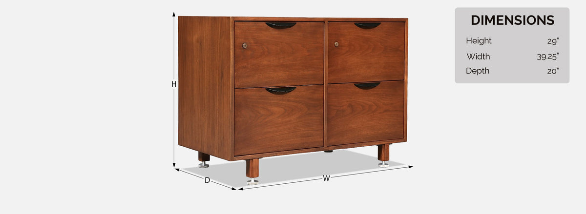 Jens Risom Walnut Filing Cabinet