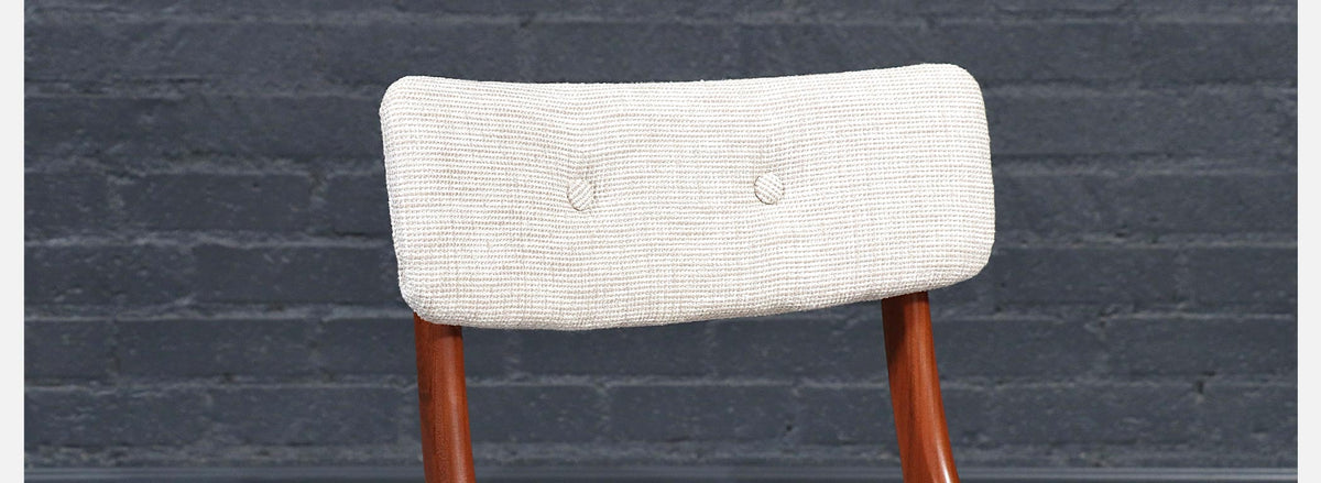 Mid Century Modern Teak & Tweed Dining Chairs by Peter Hayward 