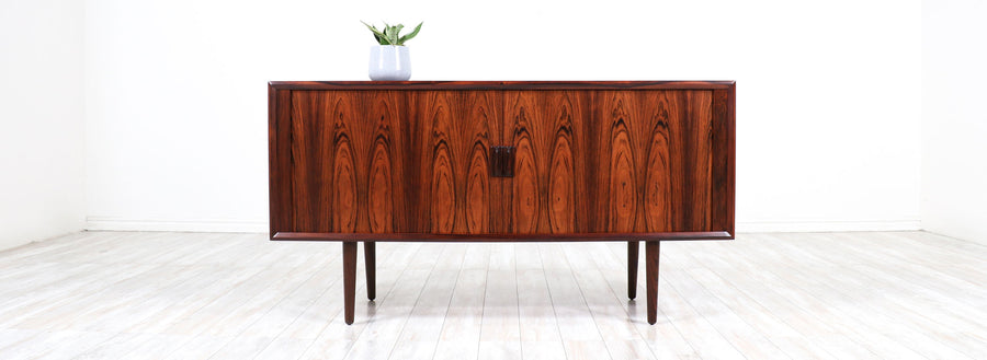 Svend A. Larsen Tambour-Door Rosewood Credenza for Faarup Møbelfabrik 